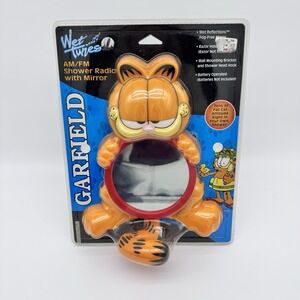 Vintage Wet Tunes Garfield AM/FM Shower Radio W/ Mirror Factory Sealed!